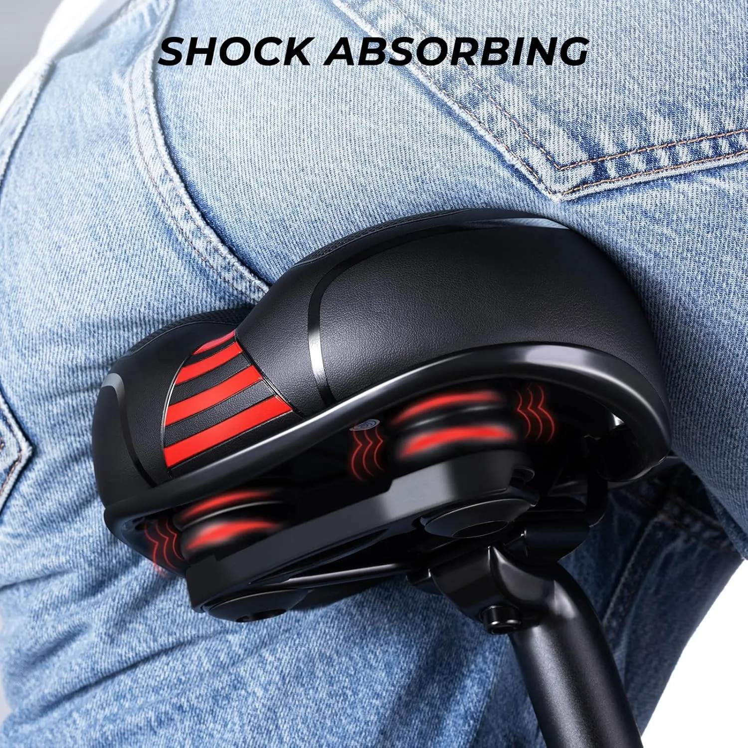 YOUNGDO Bike Seat, Bicycle Saddle Comfortable Soft Wide Road Bike Gel Saddles,Breathable Mountain Bike Seat,Suitable for MTB Mountain Bike,Folding Bike,Road Bike,Spinning Bike, Exercise Bikes
