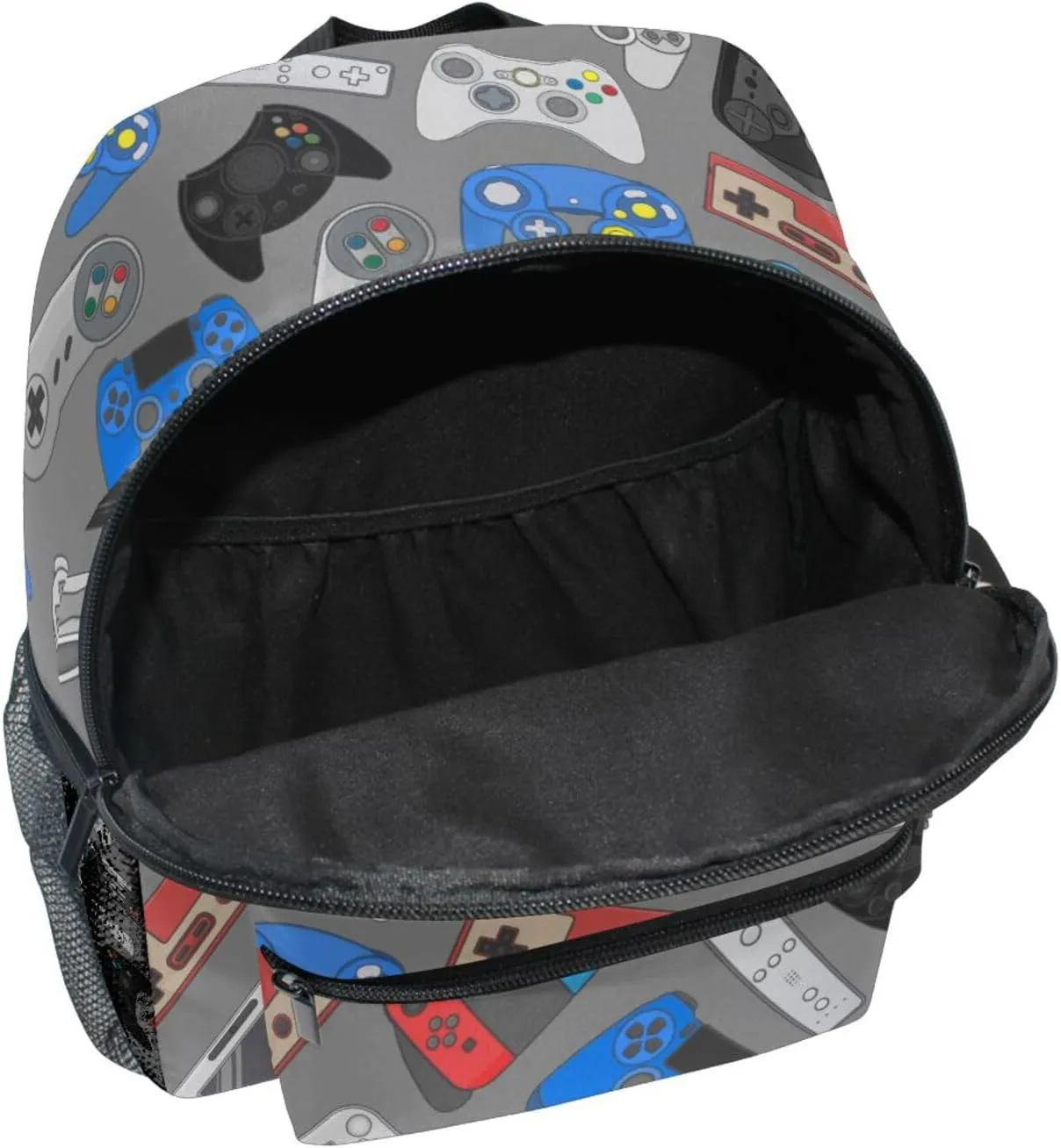 ZAZYXTJ Video Game Kids Backpack for Boys Girls Toddler Backpack with Chest Strap Name Tag Preschool Backpack 3-8 Years Old