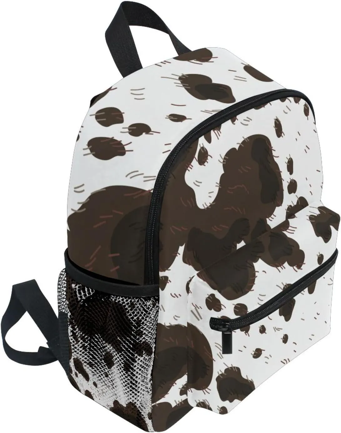 ZAZYXTJ Western Cow Print Kids Backpack for Boys Girls Toddler Backpack with Chest Strap Name Tag Preschool Backpack 3-8 Years Old