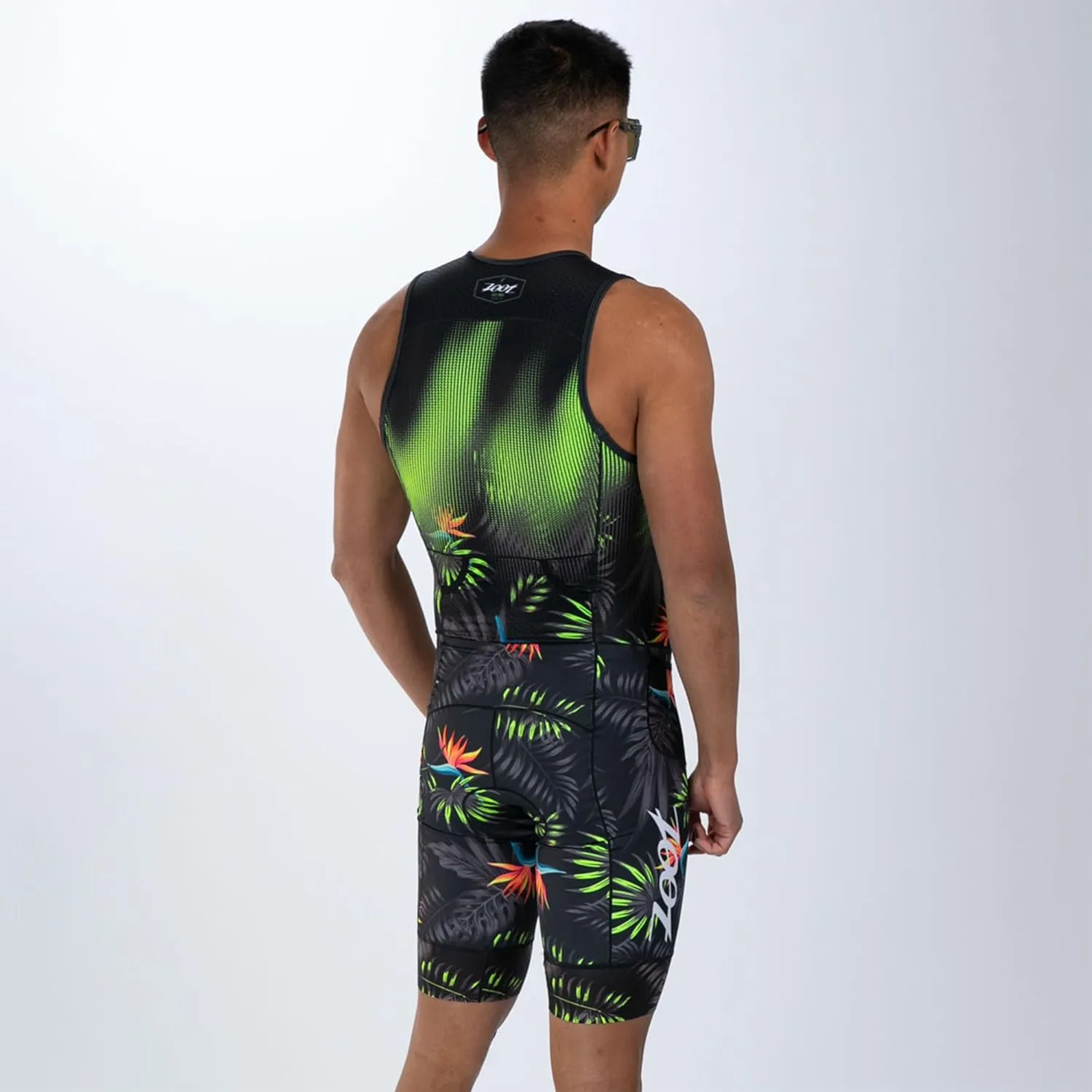 Zoot Men’s LTD Tri Aero SLVS FZ Racesuit, Sleeveless Aerodynamic Cycle Swim Bike Run Tri Suit with Chamois, Pockets, UPF 50 
