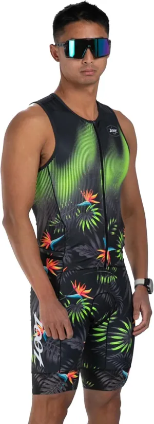 Zoot Men’s LTD Tri Aero SLVS FZ Racesuit, Sleeveless Aerodynamic Cycle Swim Bike Run Tri Suit with Chamois, Pockets, UPF 50 