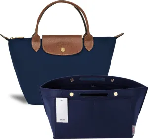 ZTUJO Purse Organizer Insert for le pliage, Compatible with Longchamp Le Pliage Top Handle S/M,Shoulder Bag S/L (Navy Blue, Small For Handle S)